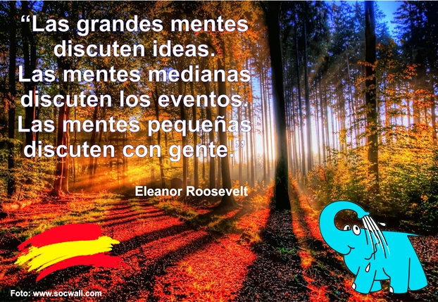 Una Enseñanza de Eleanor Roosevelt sobre los Seres Humanos, en la Frase del Día del Centro de lavado de coches Elefante Azul de Avilés.